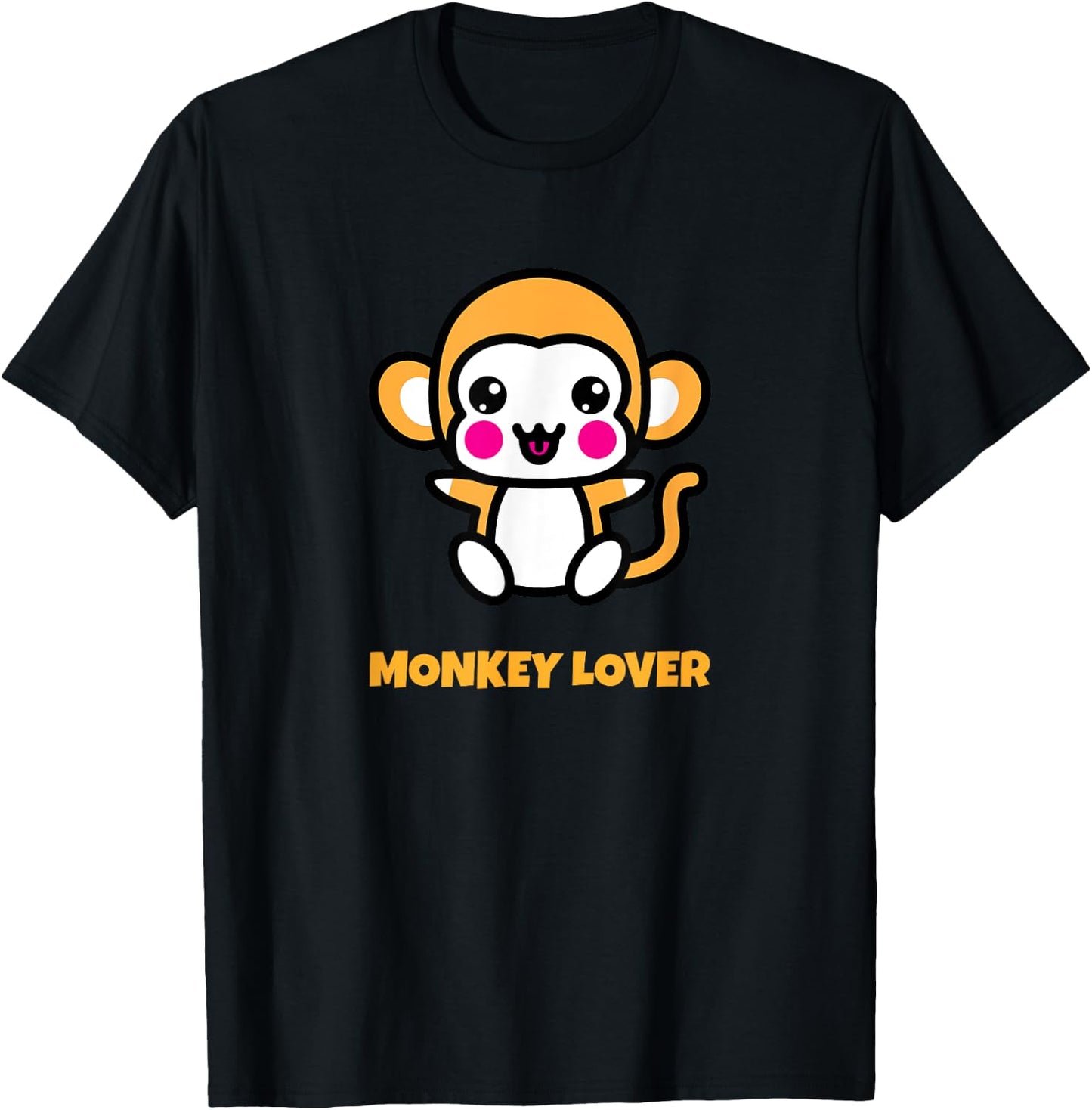 Cute Kawaii Monkey Anime Graphic Funny Animal Lover T-Shirt - T-Shirt | Black