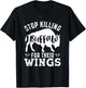 Funny Vegan Humor Stop Killing Buffalo for Their Wings T-Shirt - T-Shirt | Black