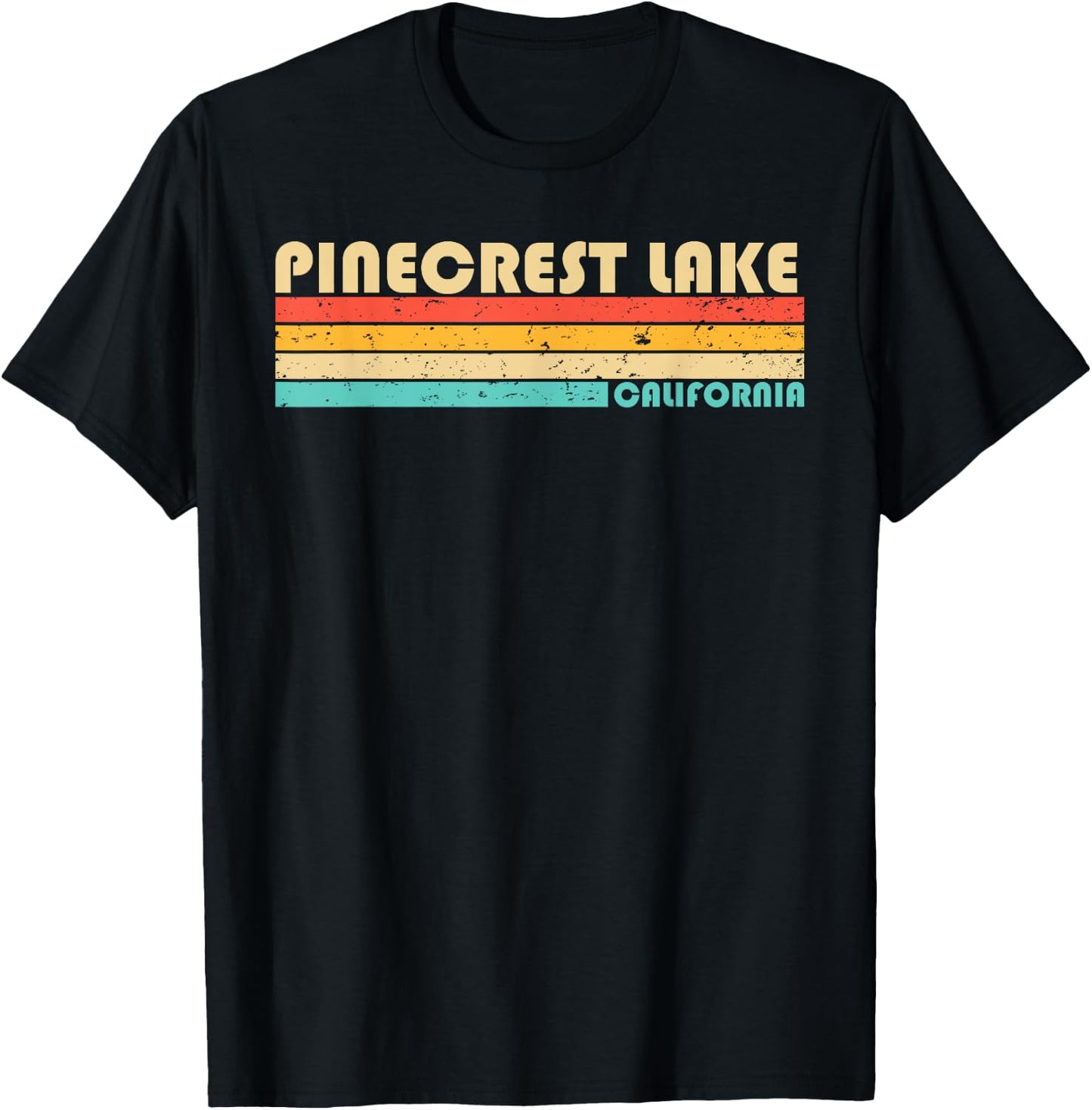 PINECREST LAKE CALIFORNIA Funny Fishing Camping Summer Men Women Kids T-Shirt - T-Shirt | Black