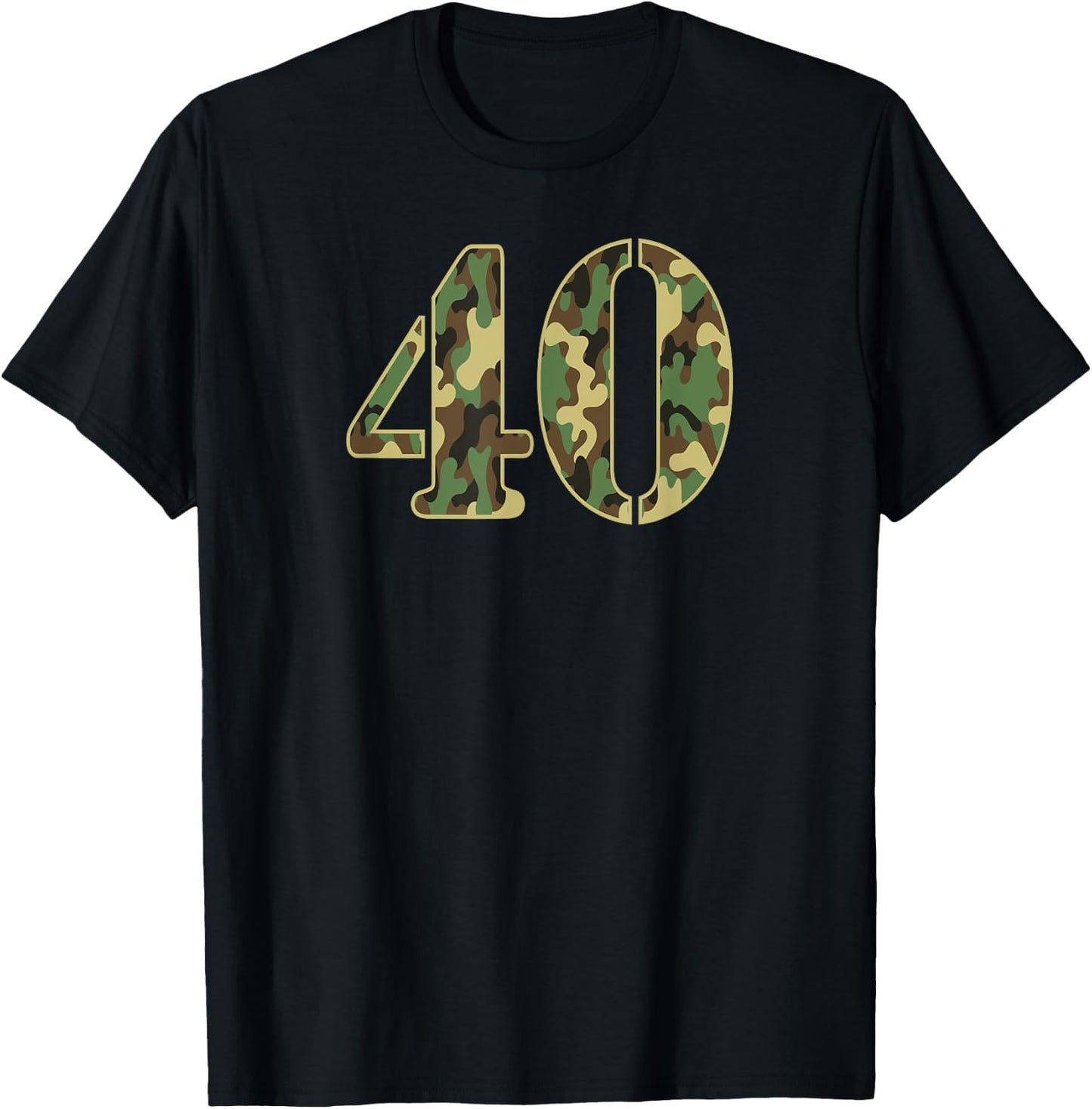 40th Birthday Soldier Number 40 Year Old Military Camo T-Shirt - T-Shirt | Black