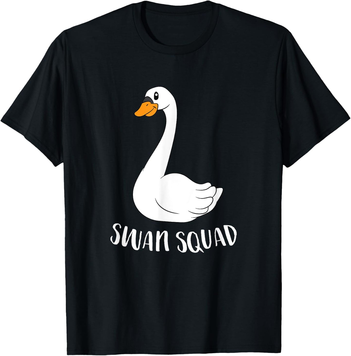 Cute Swan Squad Funny Team Swans T-Shirt - T-Shirt | Black