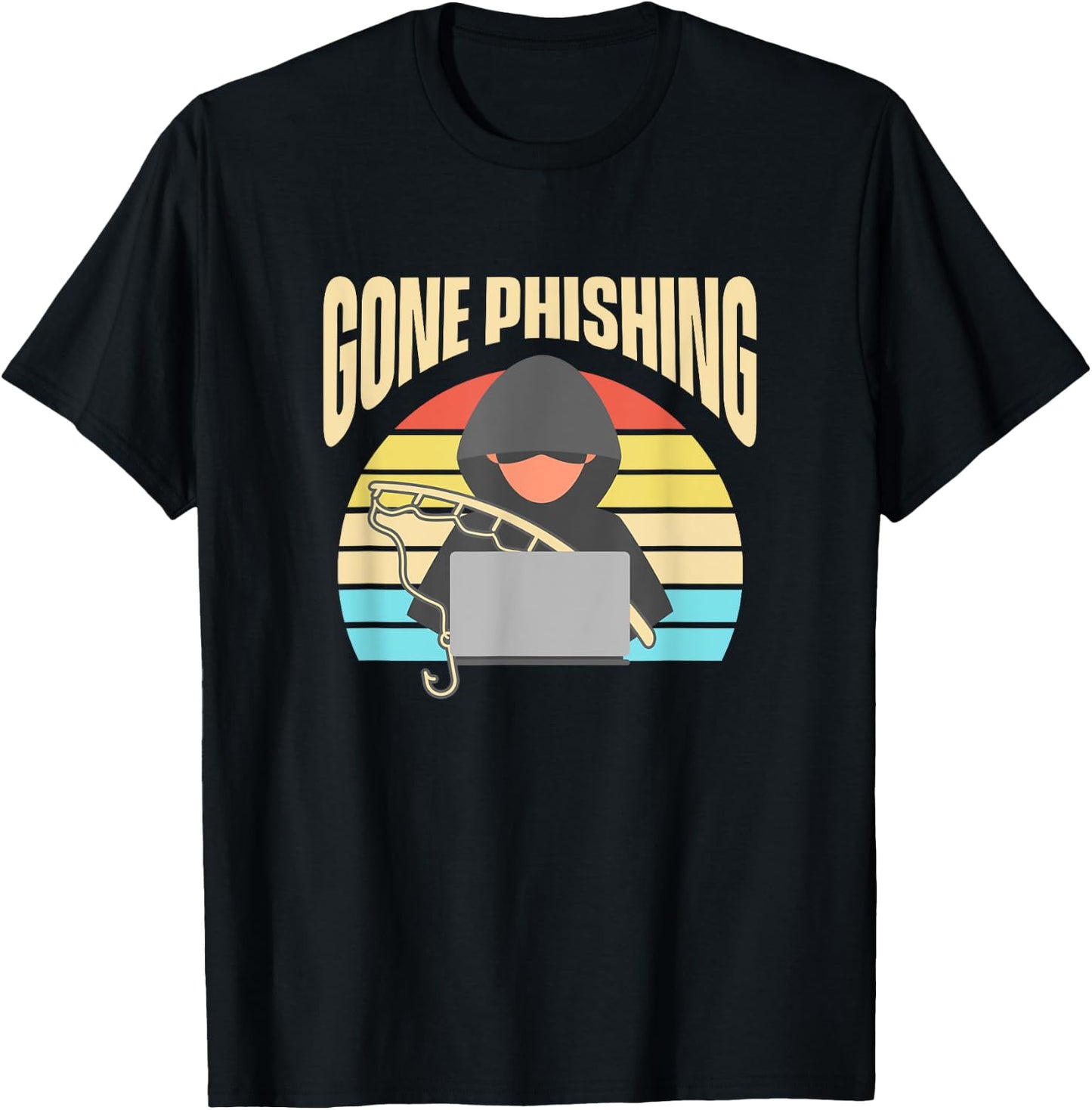 Retro Hacker Gone Phishing T-Shirt - T-Shirt | Black