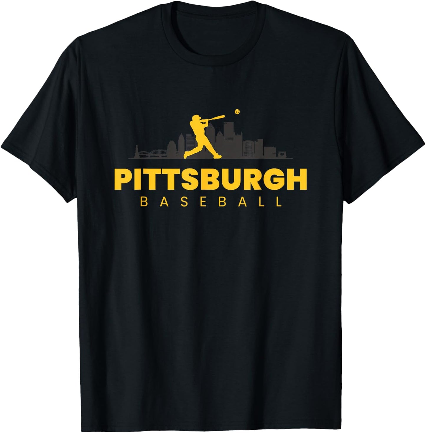 Pittsburgh Baseball Vintage Minimalist Retro Baseball Lover T-Shirt - T-Shirt | Black