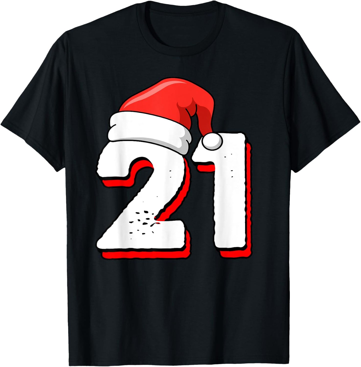 21st Birthday Christmas Number 21 Years Old Birthday T-Shirt - T-Shirt | Black