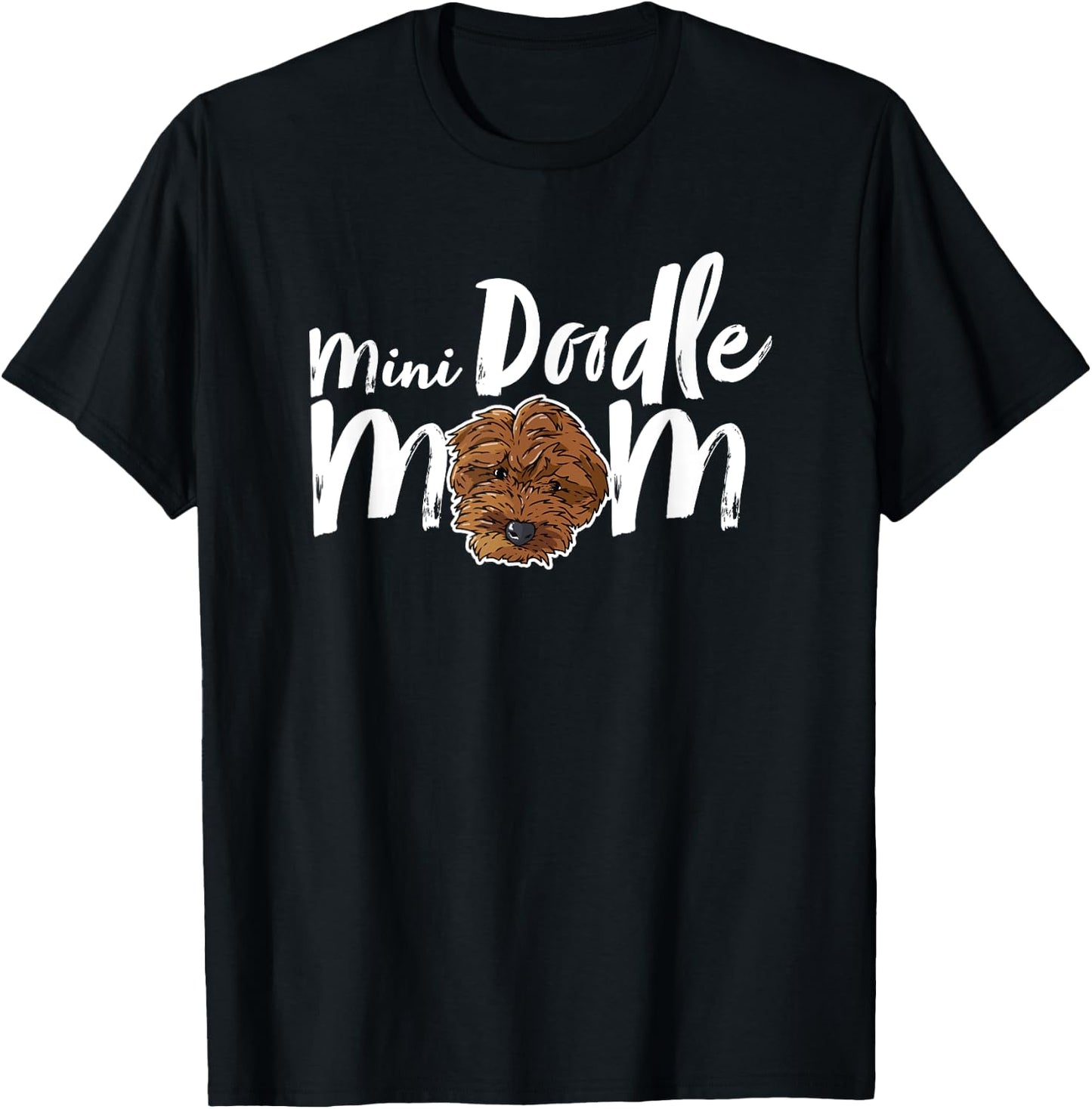 Mini Doodle Mom Dog Cute Girly Dog Mama Goldendoodle Breed T-Shirt - T-Shirt | Black