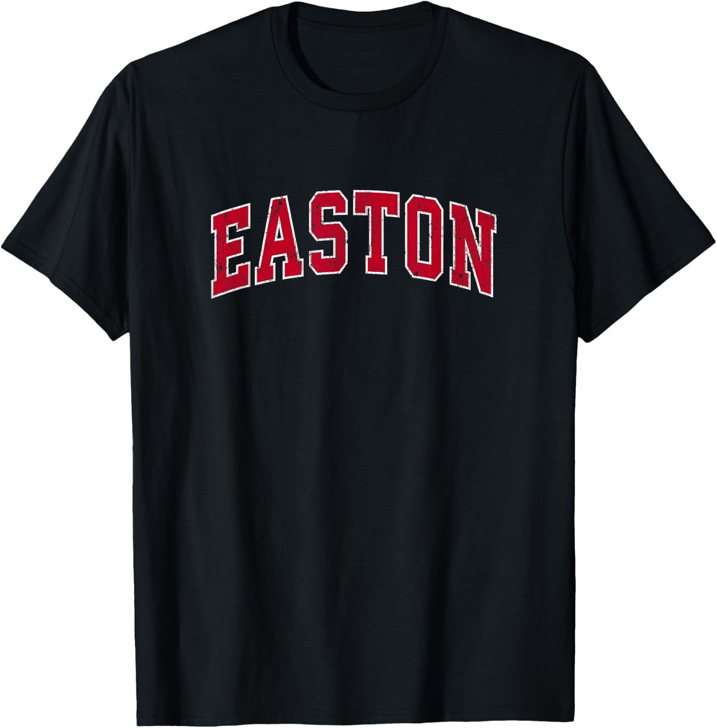 Easton Connecticut CT Vintage Sports Design Red Design T-Shirt - T-Shirt | Black