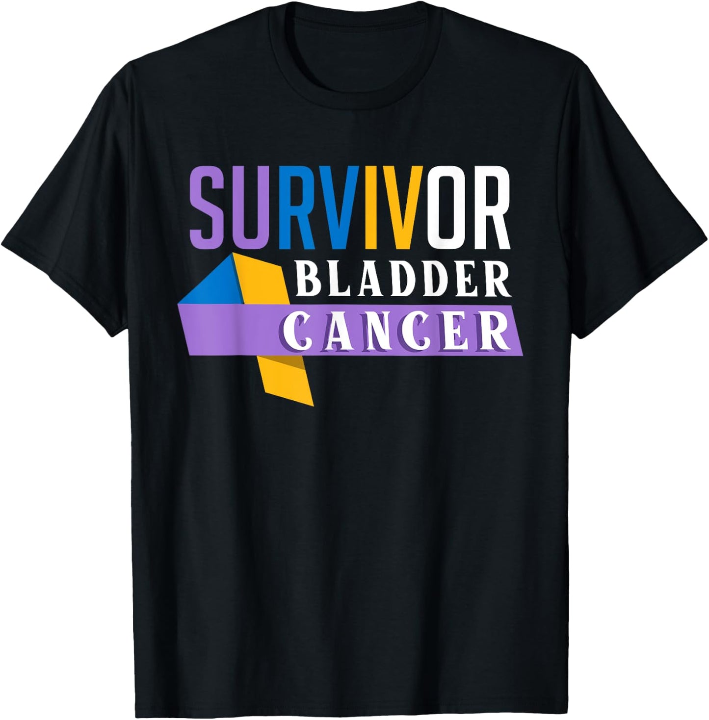 Suvivor Bladder Cancer Awareness Bladder Cancer Survivor T-Shirt - T-Shirt | Black