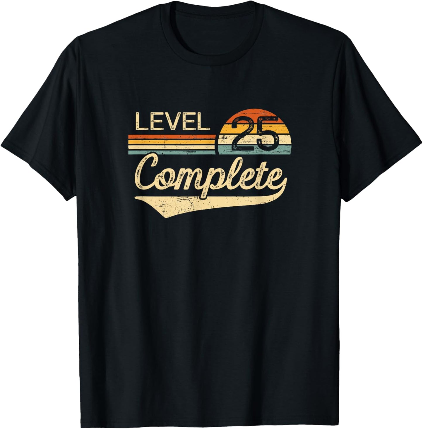 Level 25 Complete Vintage 25th Wedding Anniversary T-Shirt - T-Shirt | Black