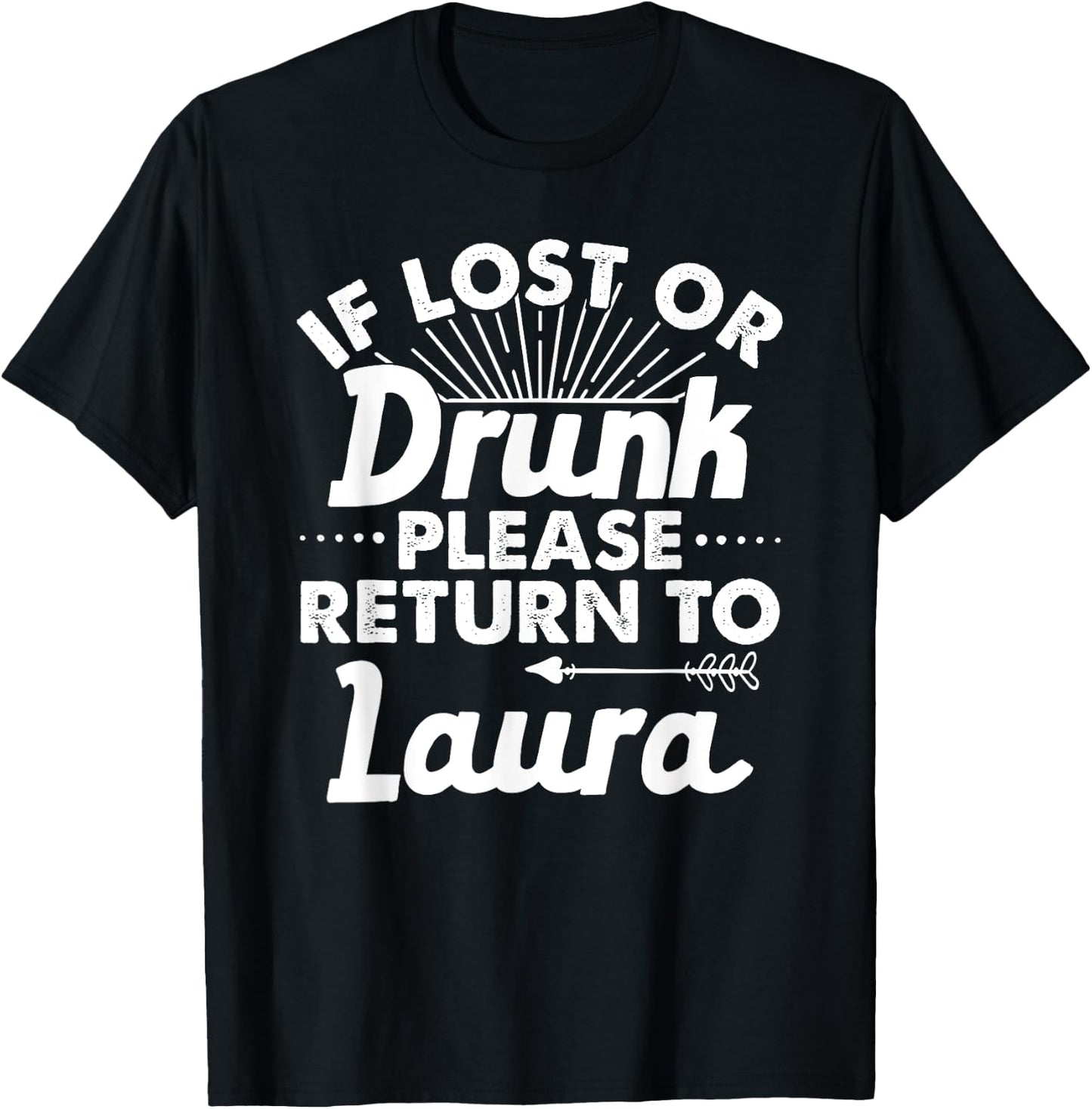 If Lost Or Drunk Please Return to Laura Gift Name Women T-Shirt - T-Shirt | Black