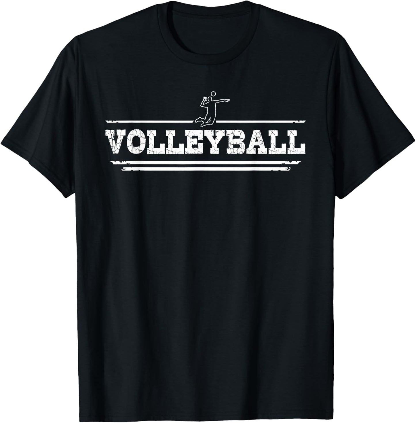 Distressed Look Volleyball Gift Volleyball Players T-Shirt - T-Shirt | Black