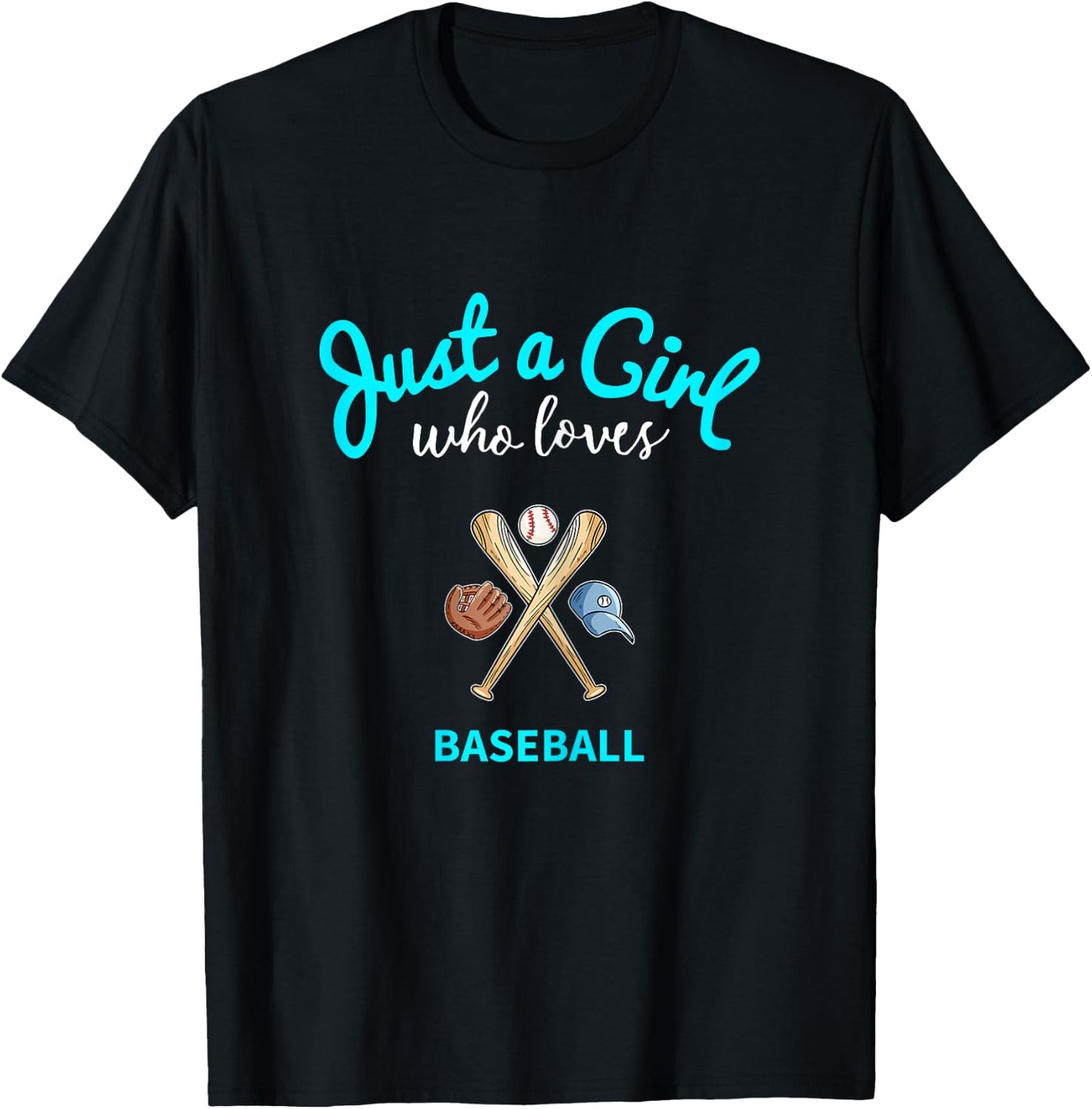 Baseball Shirt for Girls | Kids Baseball T-Shirt - T-Shirt | Black