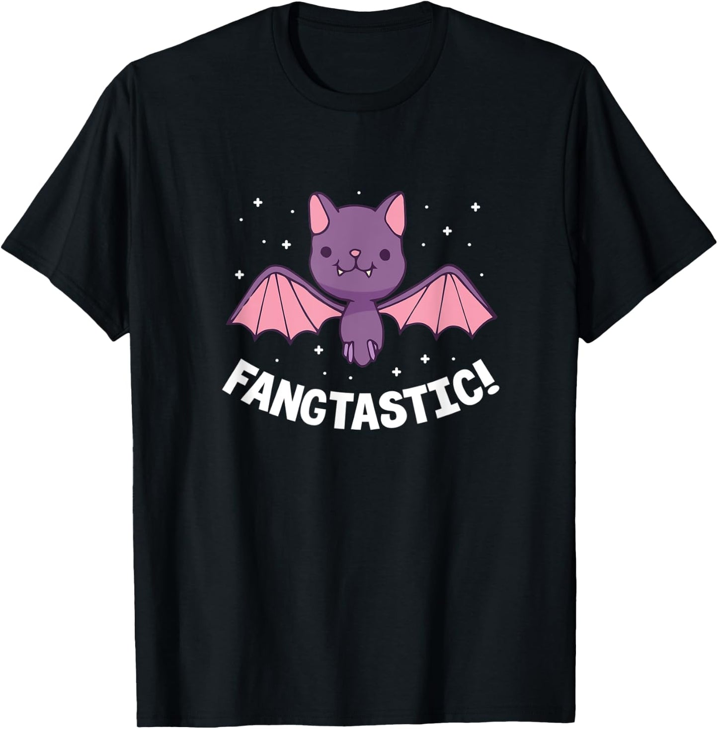Halloween Bat Fang Funny Fangtastic T-Shirt - T-Shirt | Black