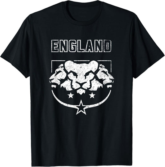 England Lioness Trio Euro Football T-Shirt - T-Shirt | Black