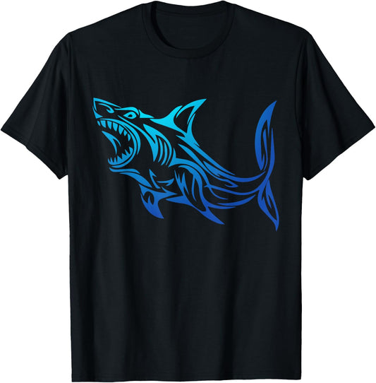 Hawaii Tribal Style Shark for Hawaiian beach lover Cool Men Women Kids T-Shirt - T-Shirt | Black