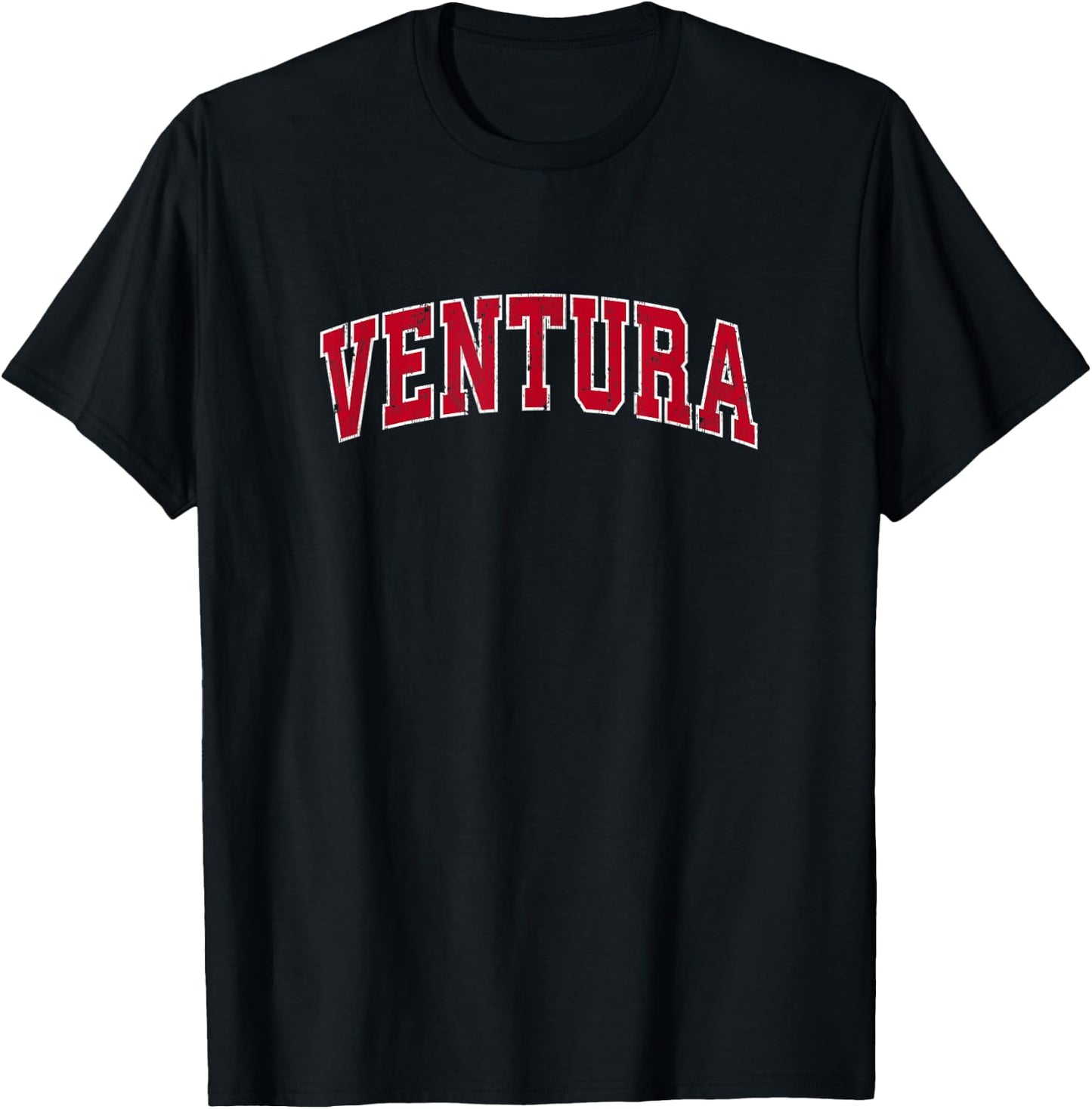 Ventura California CA Vintage Sports Design Red Design T-Shirt - T-Shirt | Black