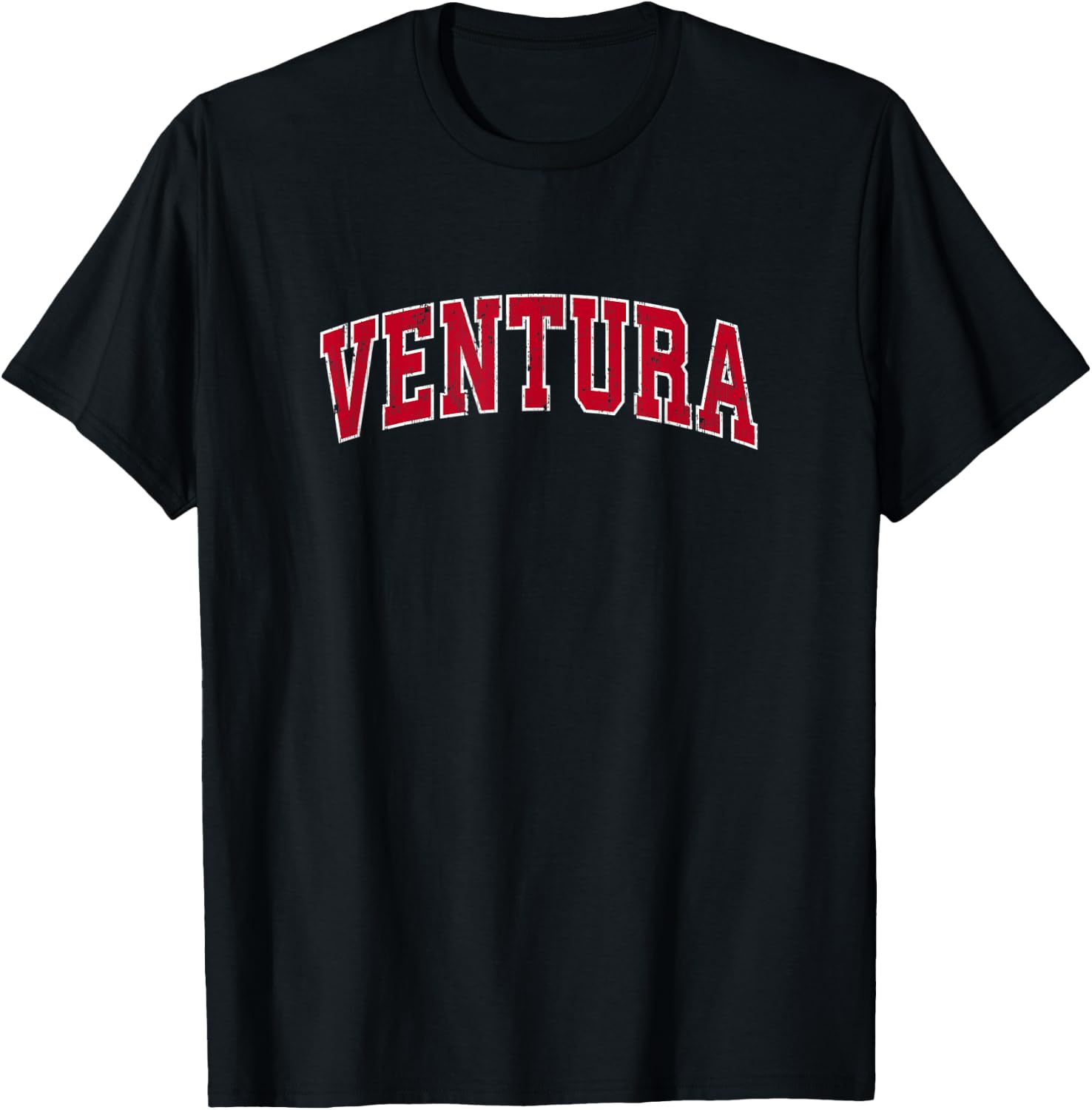 Ventura California CA Vintage Sports Design Red Design T-Shirt - T-Shirt | Black