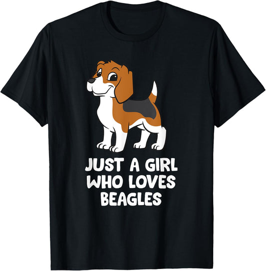 Just a Girl Who Loves Beagles T-Shirt - T-Shirt | Black
