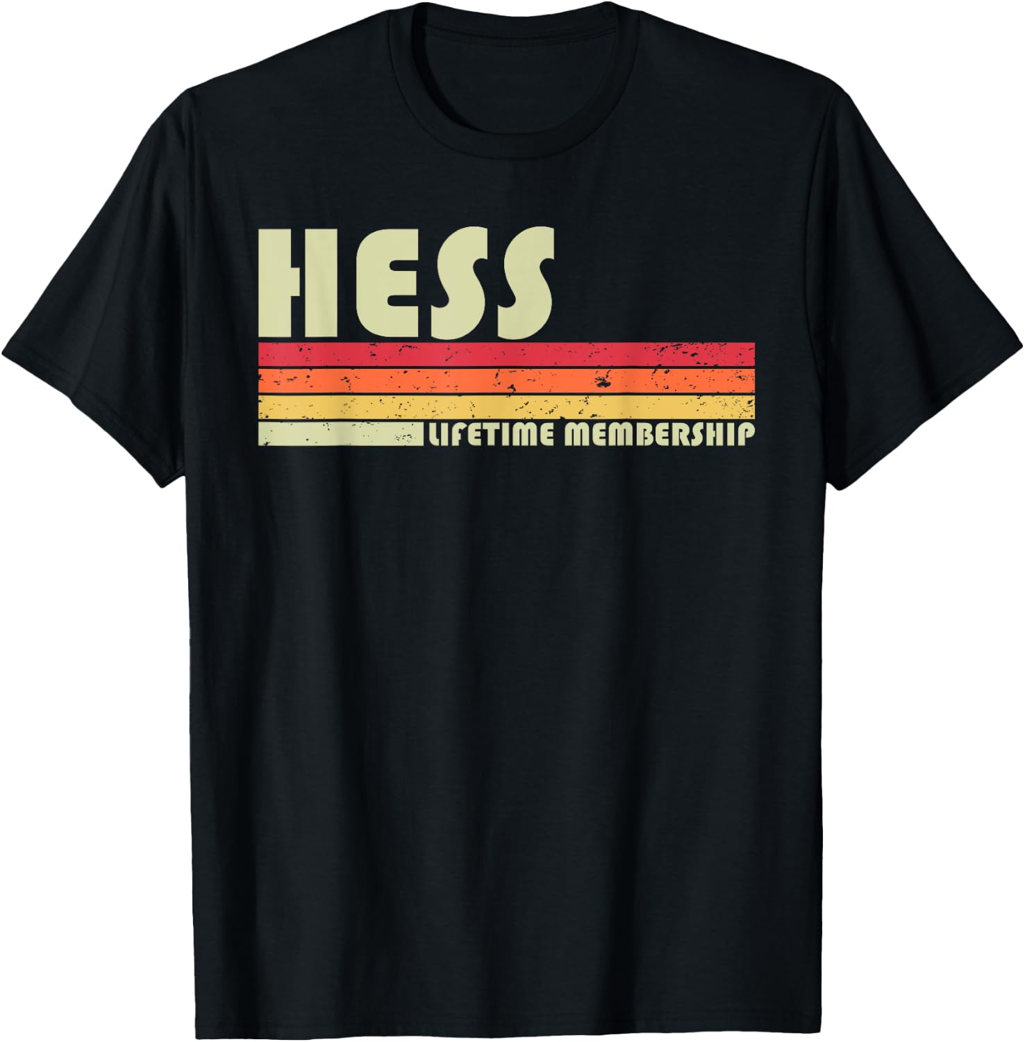 HESS Surname Funny Retro Vintage 80s 90s Birthday Reunion T-Shirt - T-Shirt | Black