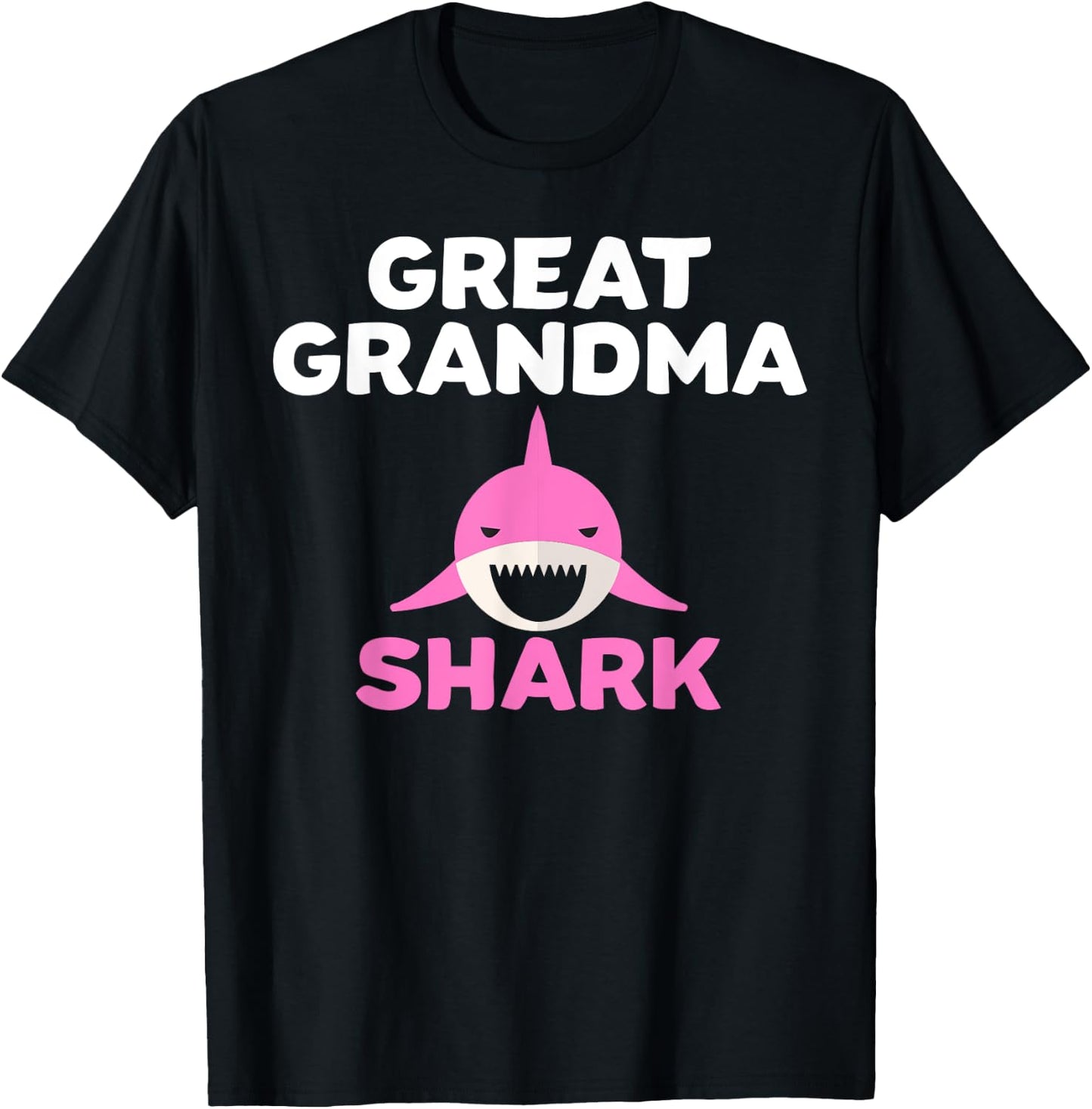 Great Grandma Shark Cute Grandmother Grandparent Gift T-Shirt - T-Shirt | Black