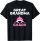 Great Grandma Shark Cute Grandmother Grandparent Gift T-Shirt - T-Shirt | Black