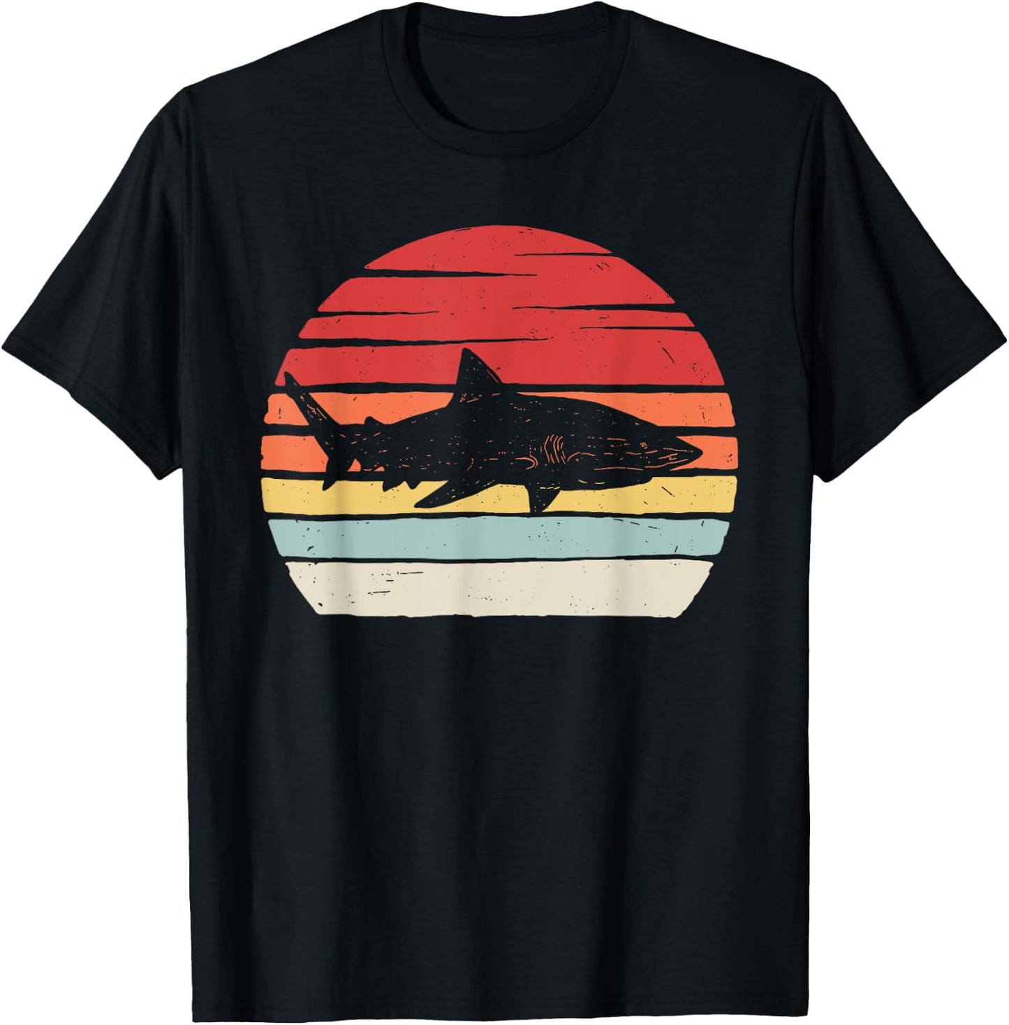 Vintage Retro Bull Shark T-Shirt - T-Shirt | Black