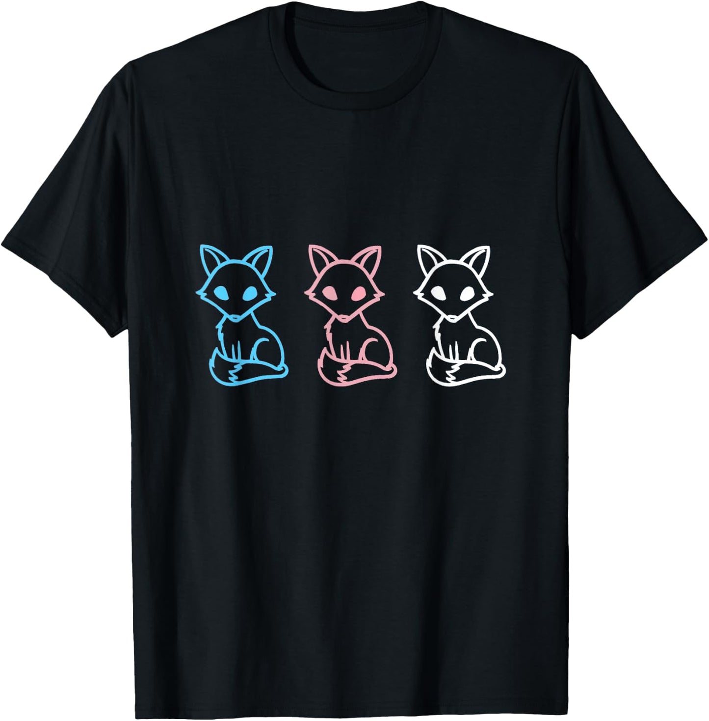Transgender Pride Fox T-Shirt - T-Shirt | Black