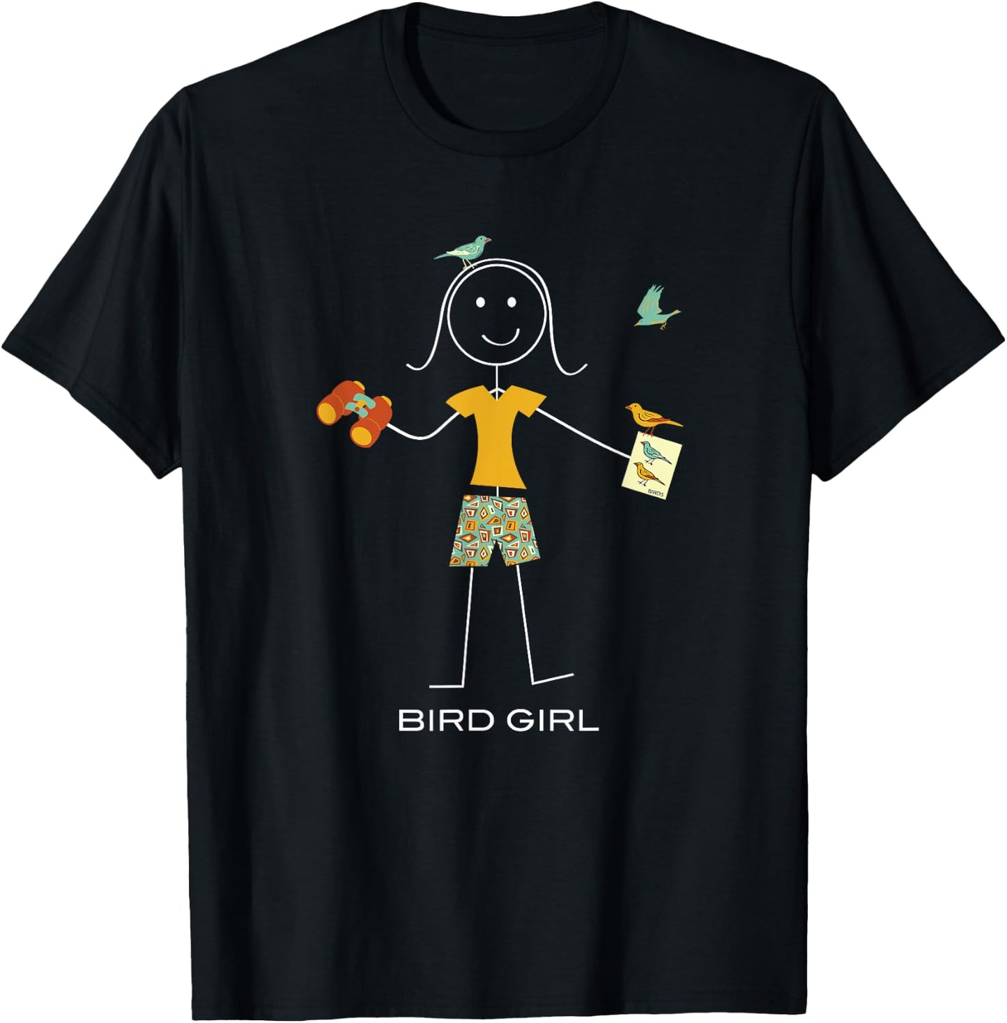 Funny Birding, Girls Birdwatching T-Shirt - T-Shirt | Black