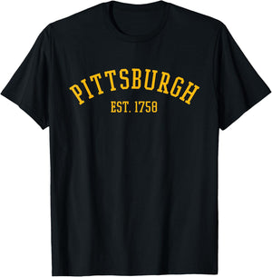 Pittsburgh Est. 1758 Vintage T-Shirt - T-Shirt | Black