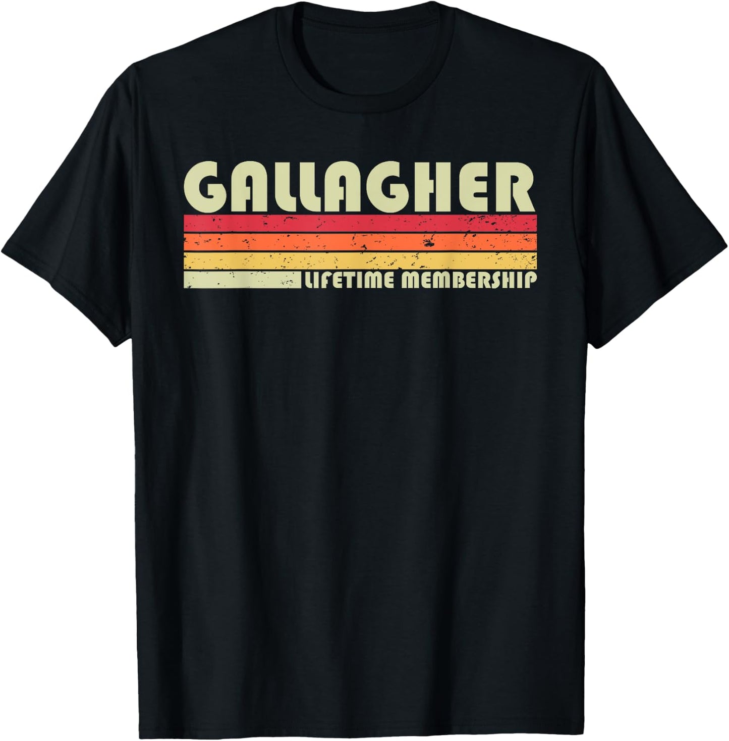 GALLAGHER Surname Funny Retro Vintage 90s Birthday Reunion T-Shirt - T-Shirt | Black