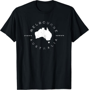 Melbourne Australia Retro Vintage Graphic T-Shirt - T-Shirt | Black