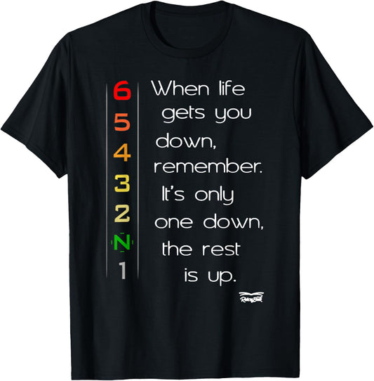 When life gets you down Motorcycle Motorbike Gears Gift T-Shirt - T-Shirt | Black