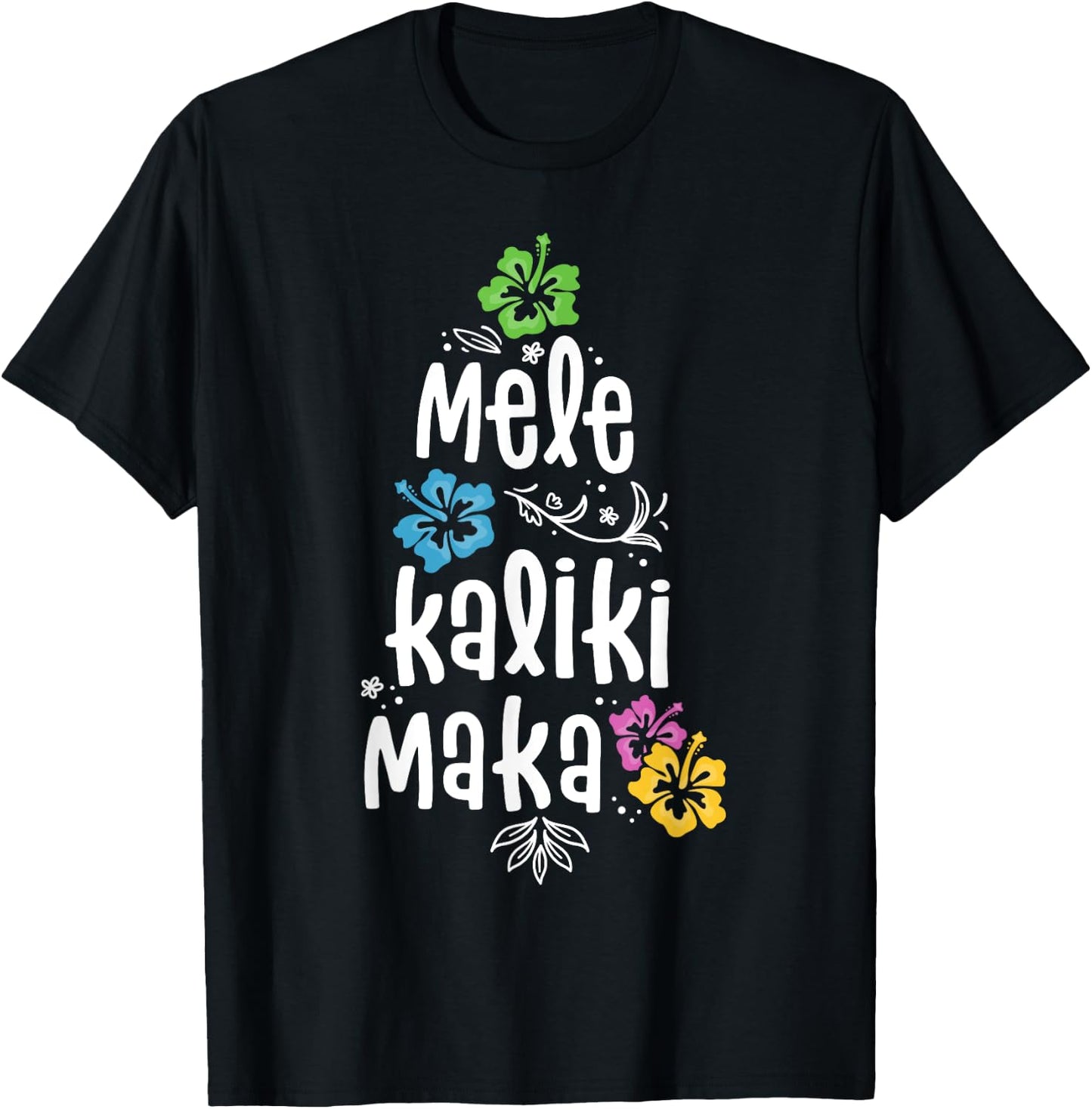 Mele Kalikimaka Christmas Shirts Hawaiian Xmas Vacation T-Shirt - T-Shirt | Black