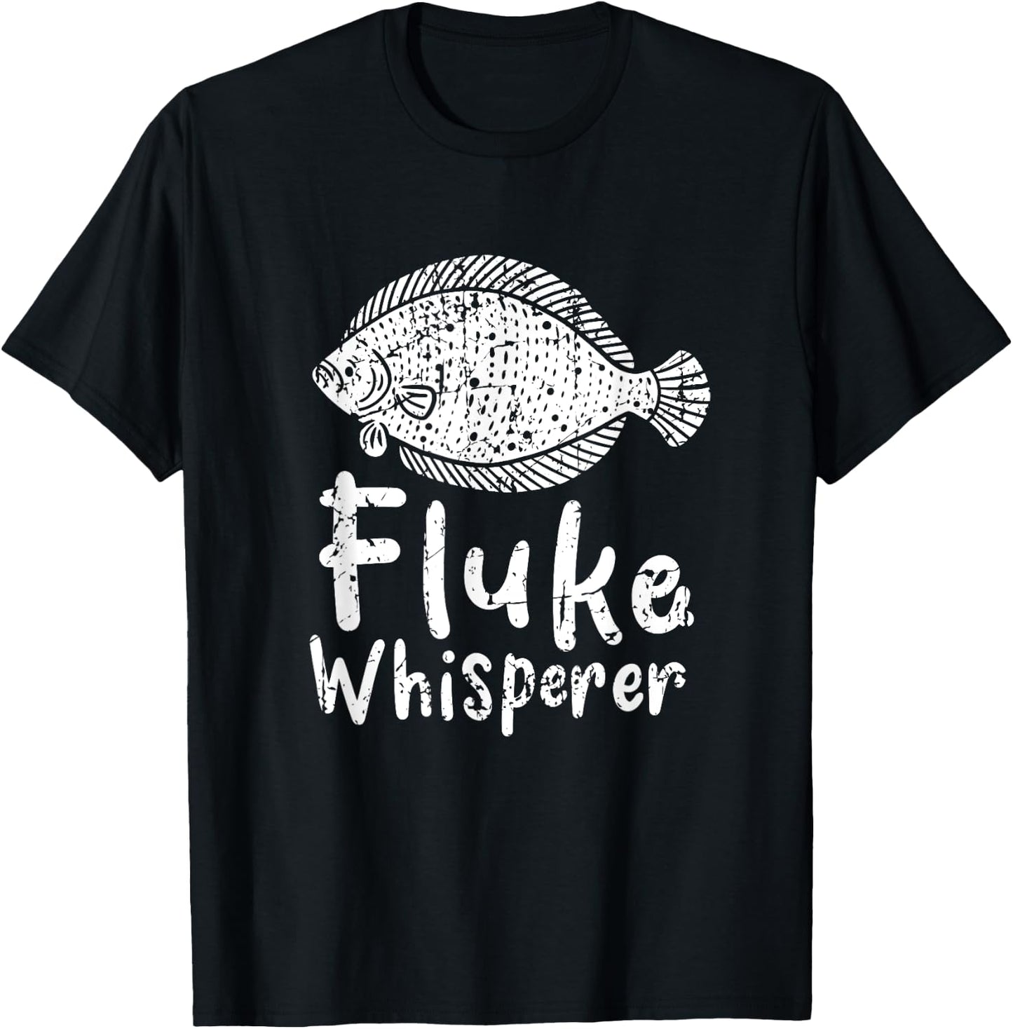 Fluke Whisperer - Fluke Fishing Outfit for Anglers Fishermen T-Shirt - T-Shirt | Black