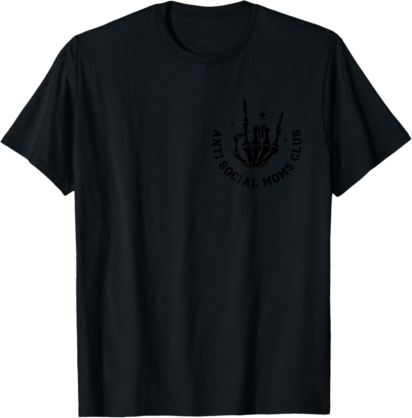 Anti Social Moms Club Groovy Funny Mom Life Mama Anxiety T-Shirt - T-Shirt | Black