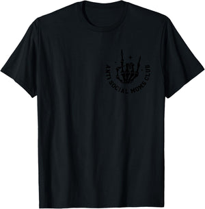 Anti Social Moms Club Groovy Funny Mom Life Mama Anxiety T-Shirt - T-Shirt | Black