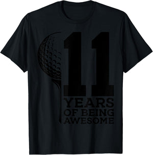 11 Years of Being Awesome Golf 11th Birthday T-Shirt - T-Shirt | Black