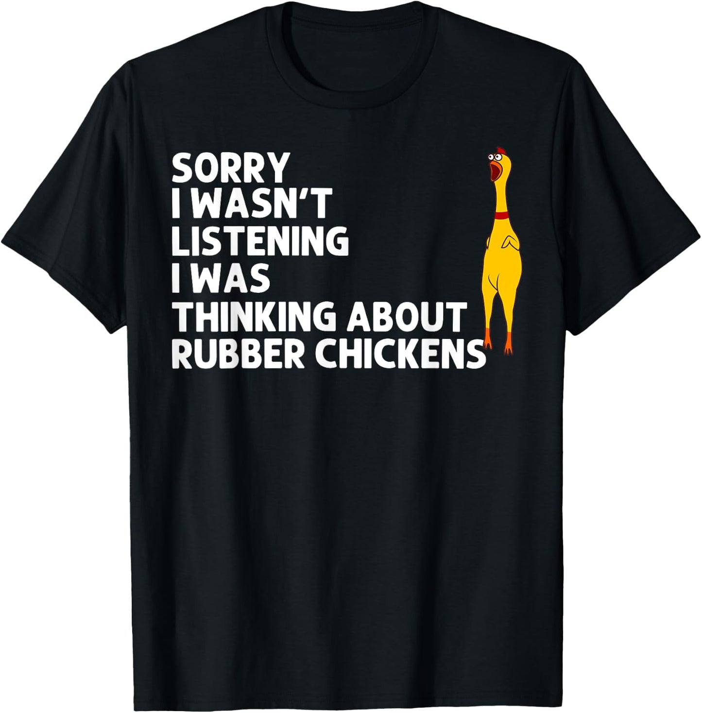 Cute Chicks Squeaking Toy Animal Pun Lover Designs Funny Rubber Chicken Gift Men Women Rubber Chicken Costume T-Shirt - T-Shirt | Black