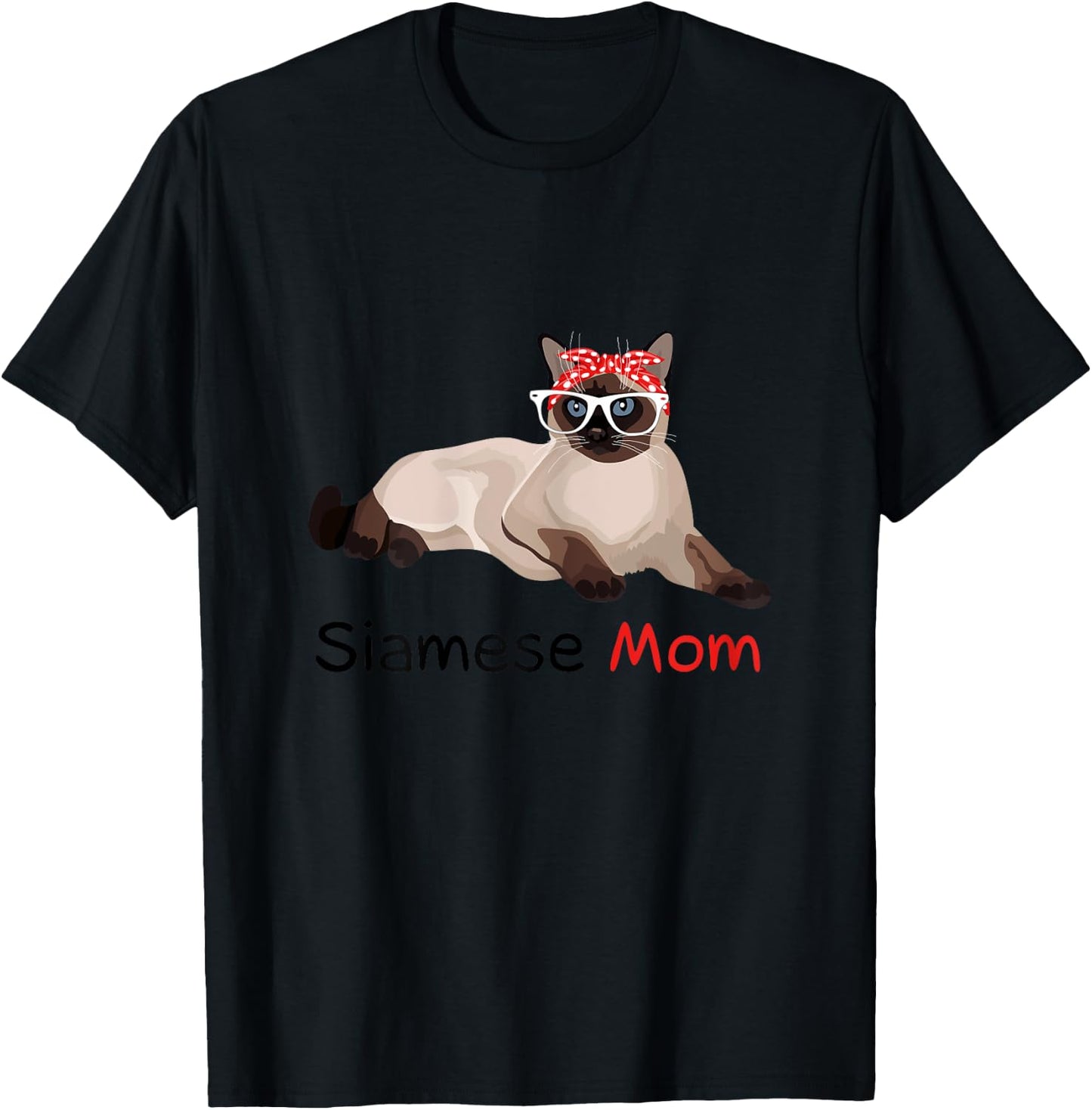 Siamese Cat Mom Kitten Siamese Cat T-Shirt - T-Shirt | Black