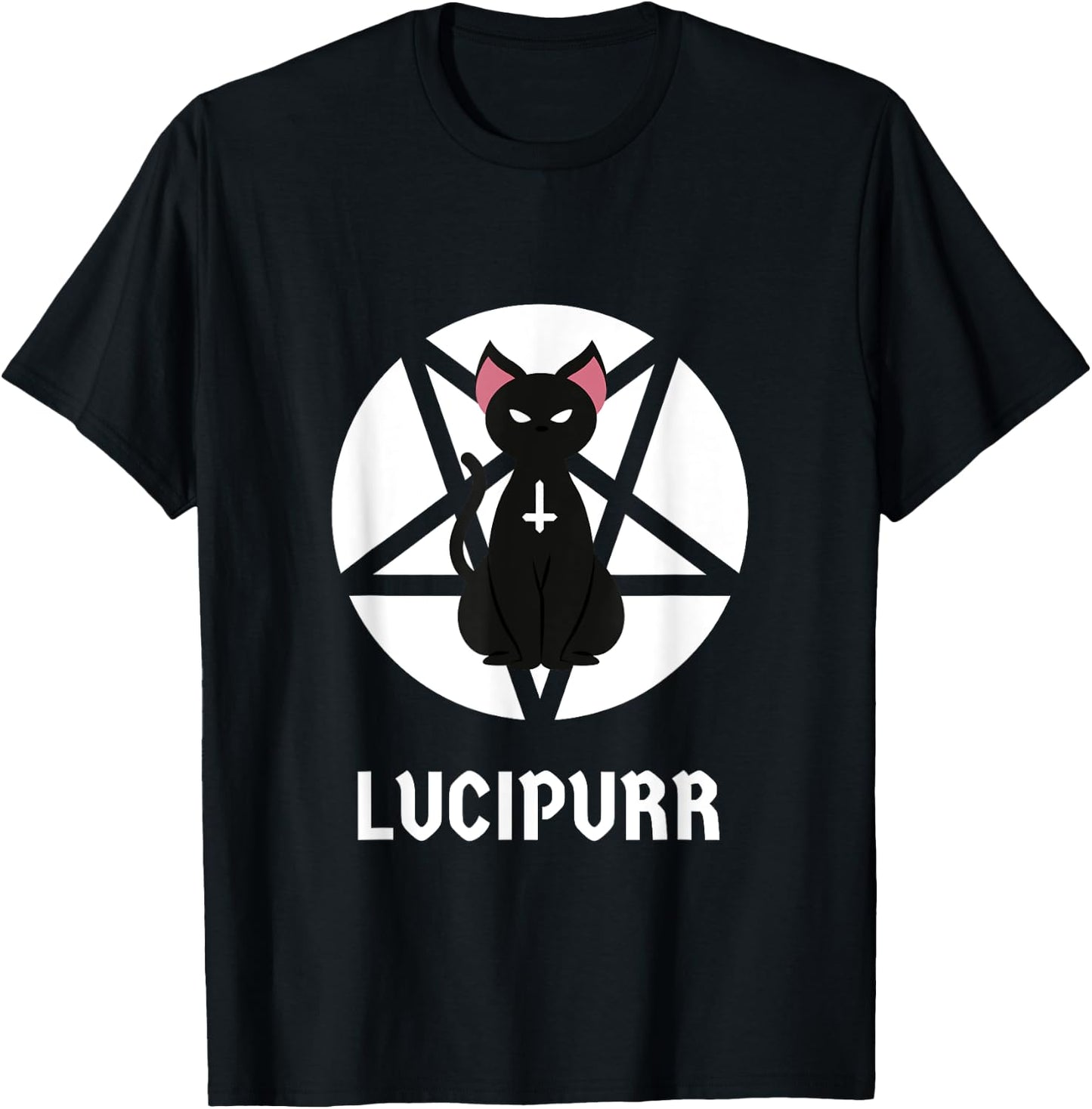 Hail Lucipurr Occult Satanic Cat Antichrist Goth Lucifer 666 Men Women T-Shirt - T-Shirt | Black