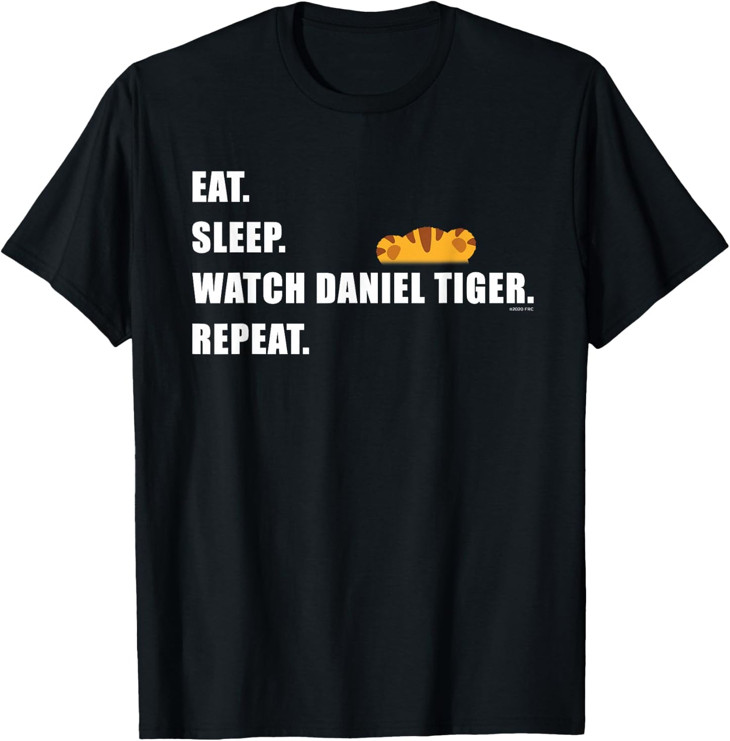 Eat Sleep Watch Daniel Tiger's Neighborhood Repeat (Dark) T-Shirt - T-Shirt | Black