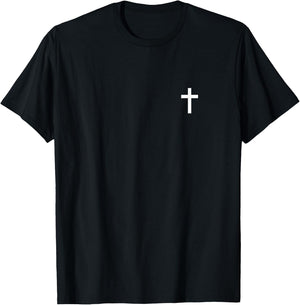 Small Cross Subtle Christian Minimalist Religious Faith T-Shirt - T-Shirt | Black