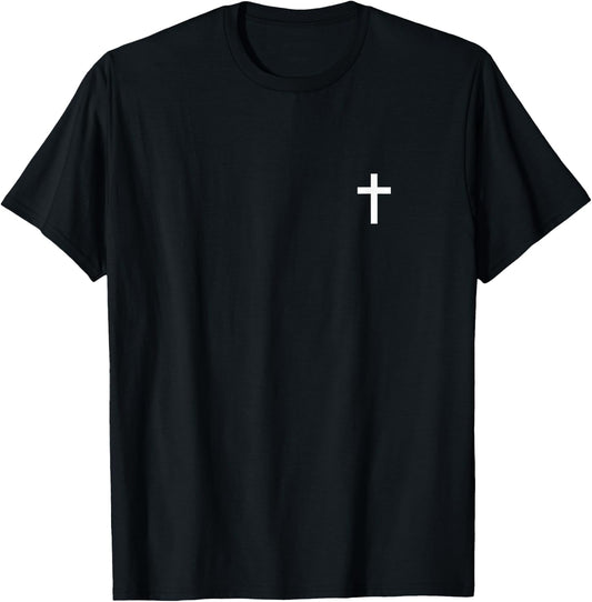 Small Cross Subtle Christian Minimalist Religious Faith T-Shirt - T-Shirt | Black