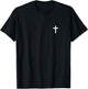 Small Cross Subtle Christian Minimalist Religious Faith T-Shirt - T-Shirt | Black