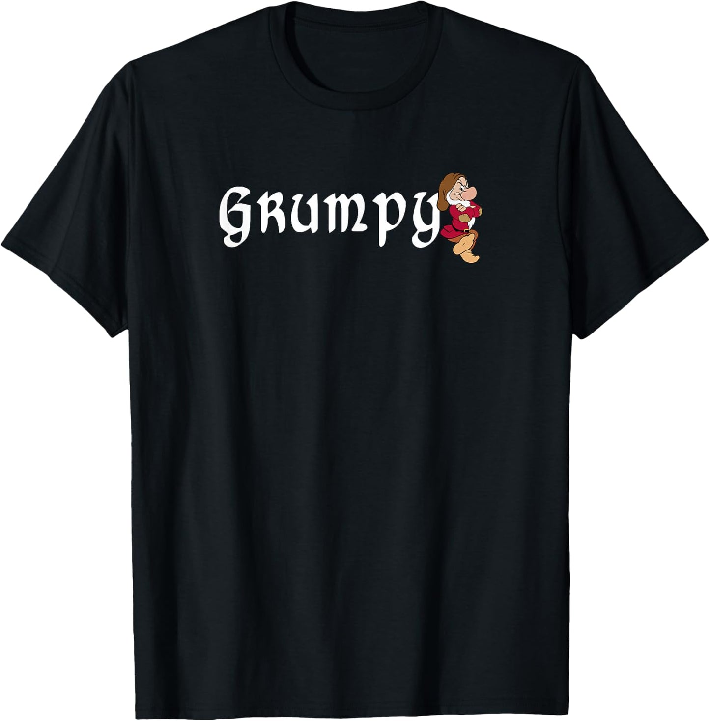 Disney Snow White Grumpy Leaning On Name Banner Small T-Shirt - T-Shirt | Black