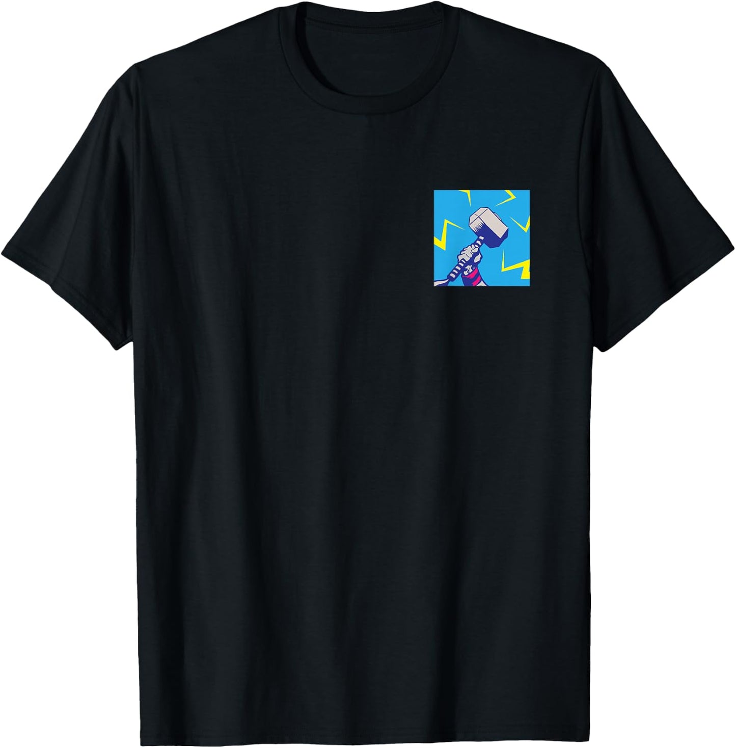 Marvel Thor Mjolnir Hammer Lightning Retro T-Shirt - T-Shirt | Black
