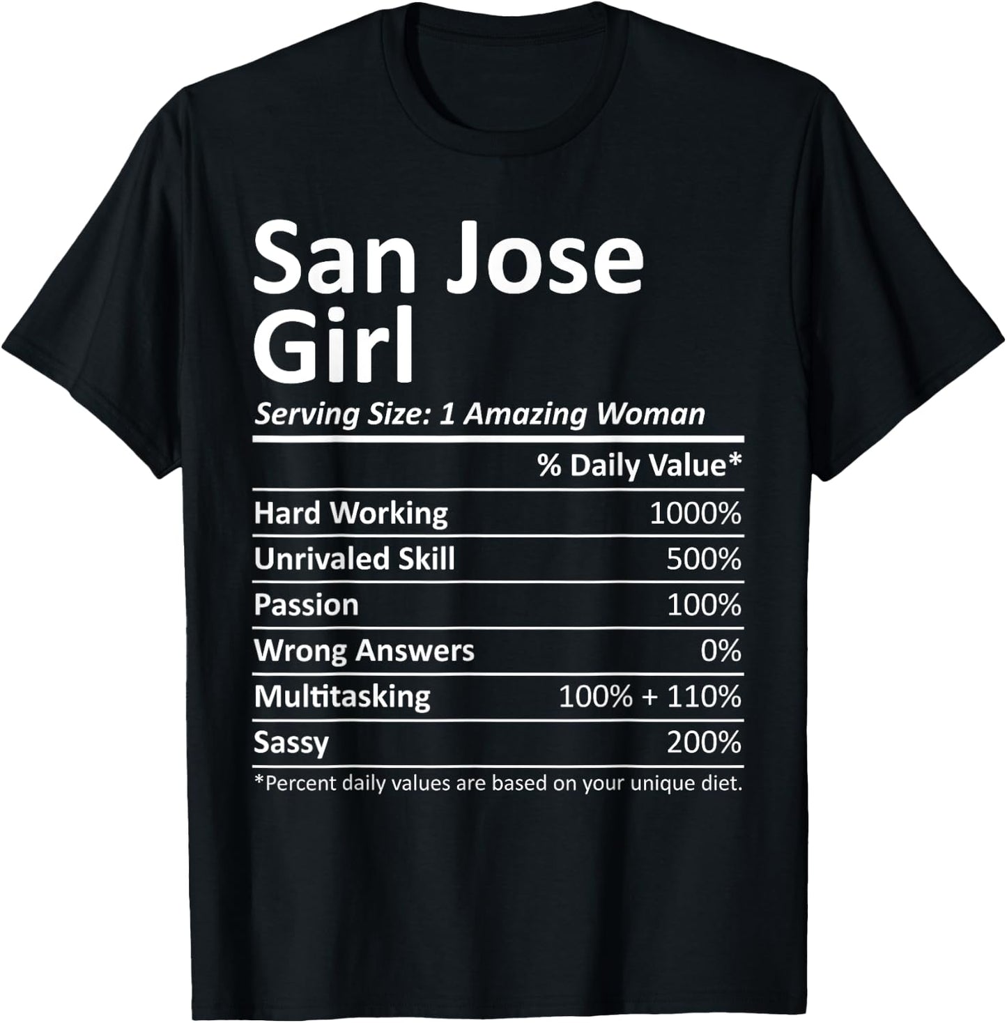SAN JOSE GIRL CA CALIFORNIA Funny City Home Roots USA Gift T-Shirt - T-Shirt | Black