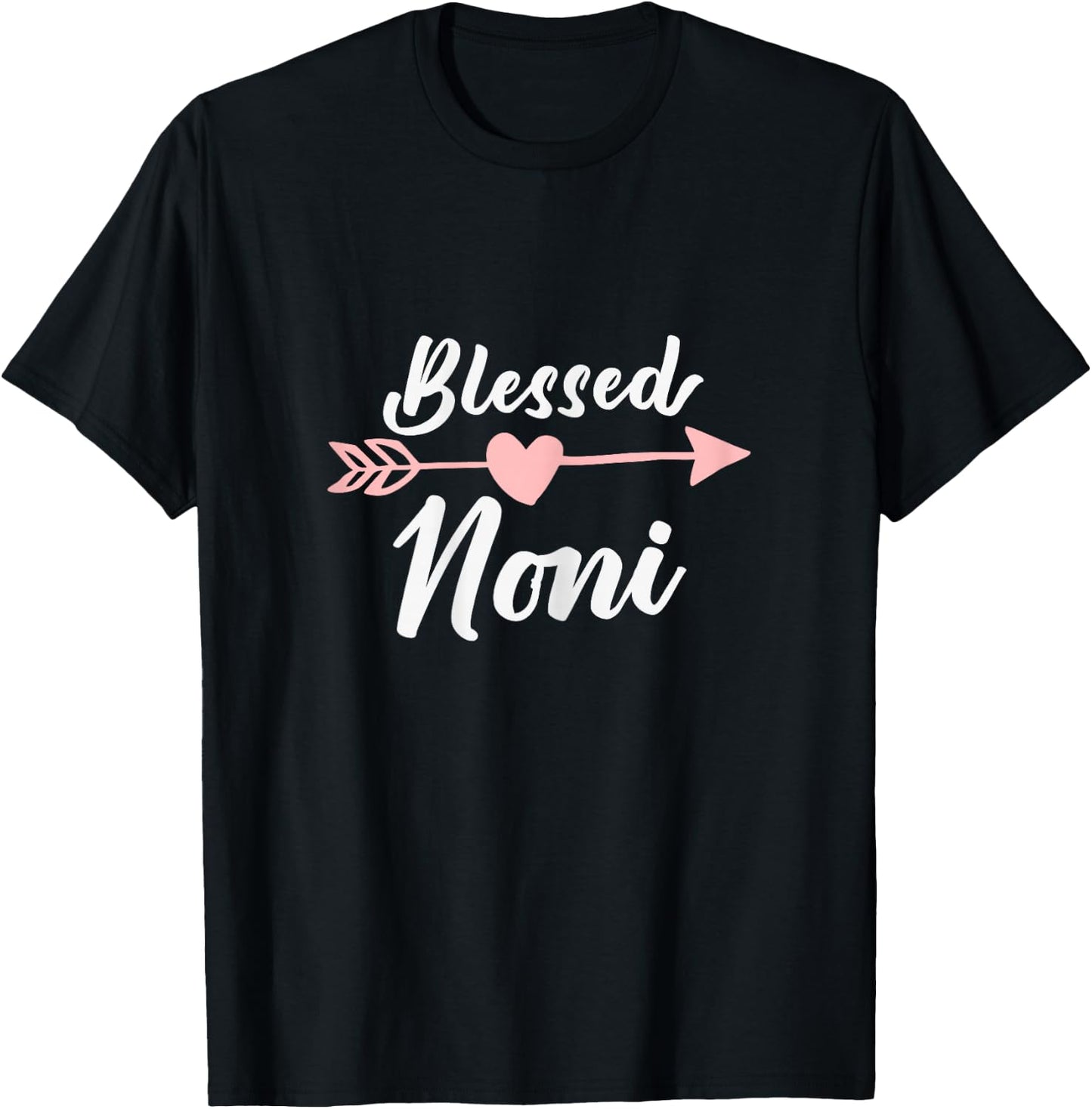 Blessed Noni Arrow Heart Love Grandma Cute Funny T-Shirt - T-Shirt | Black
