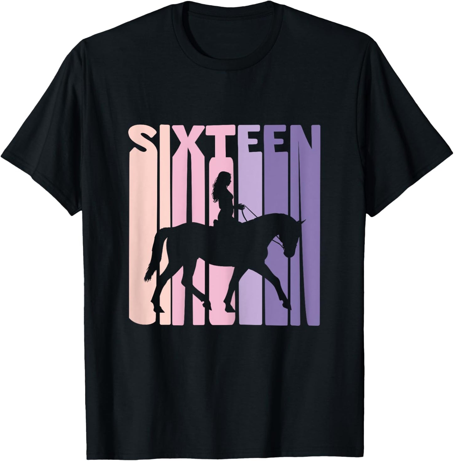 16th Birthday Gift Horse Rider Fan 16 Years Girls T-Shirt - T-Shirt | Black