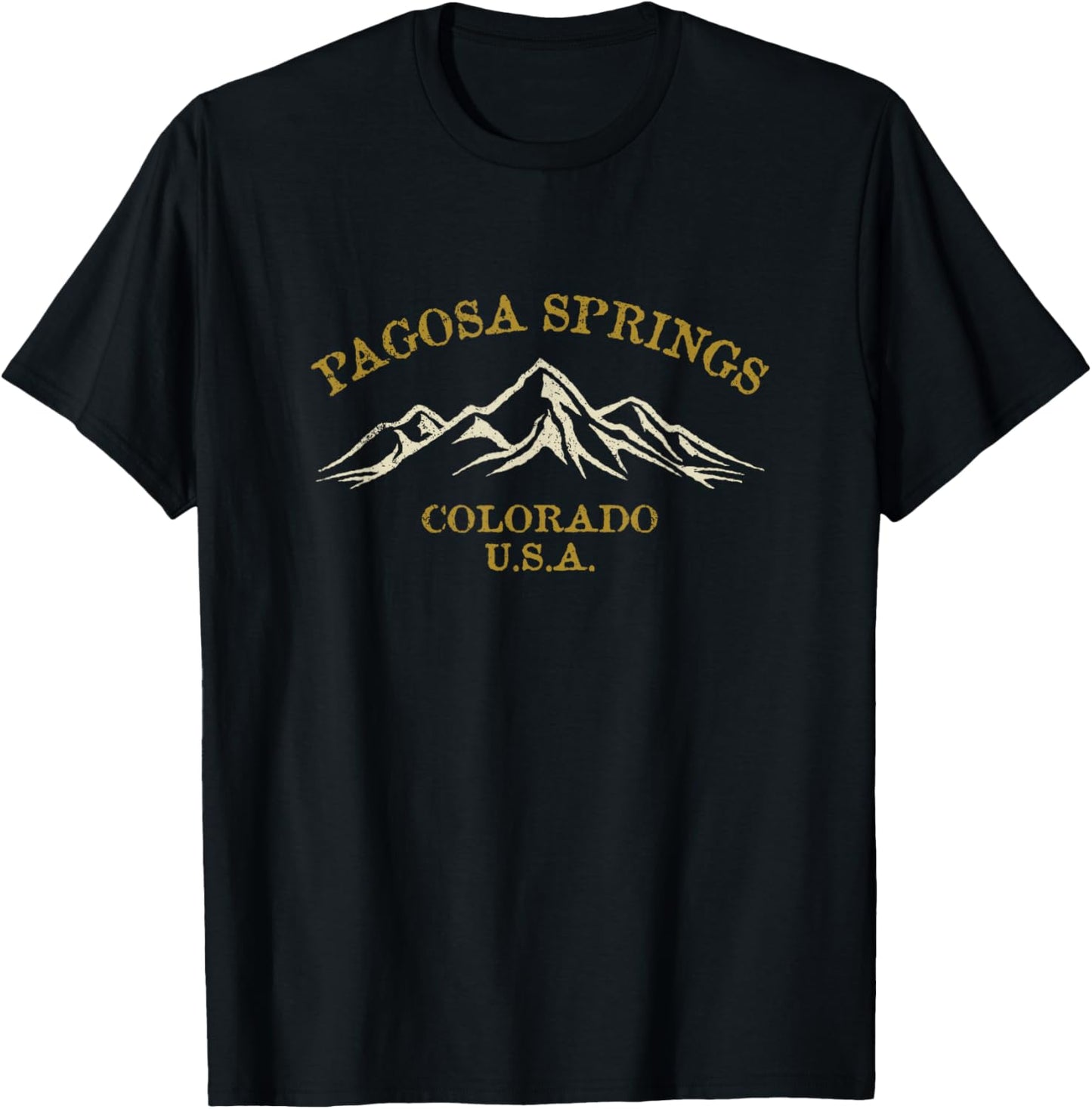 Pagosa Springs Colorado USA Retro Mountain Design T-Shirt - T-Shirt | Black