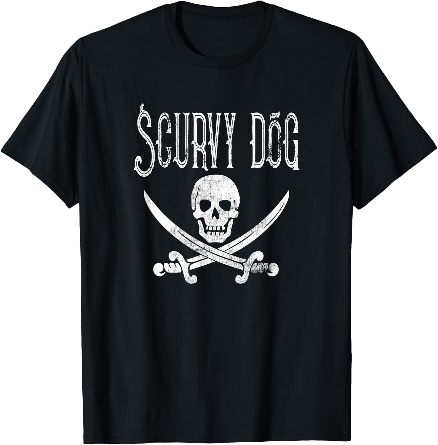Scurvy Dog Pirate Costume - Halloween Party Men Women Kids T-Shirt - T-Shirt | Black